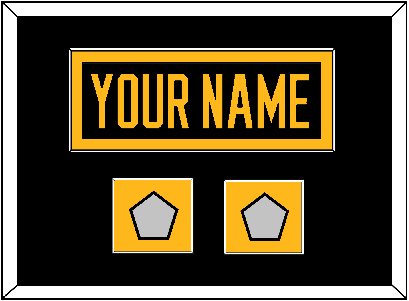Pittsburgh Nameplate & 2 Stanley Cup Finals Patches - Road Black (1988-1992) - Essential Tier 2