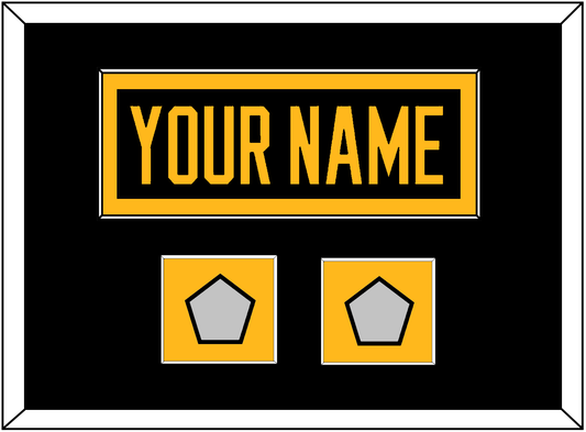 Pittsburgh Nameplate & 2 Stanley Cup Finals Patches - Road Black (1988-1992) - Essential Tier 2
