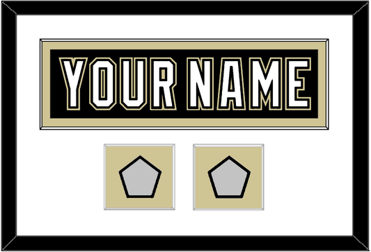 Pittsburgh Nameplate & 2 Stanley Cup Champions Patches - Home Black (2007-2016) - Essential Tier 1