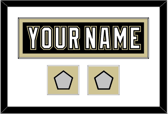 Pittsburgh Nameplate & 2 Stanley Cup Champions Patches - Home Black (2007-2016) - Single Mat 1