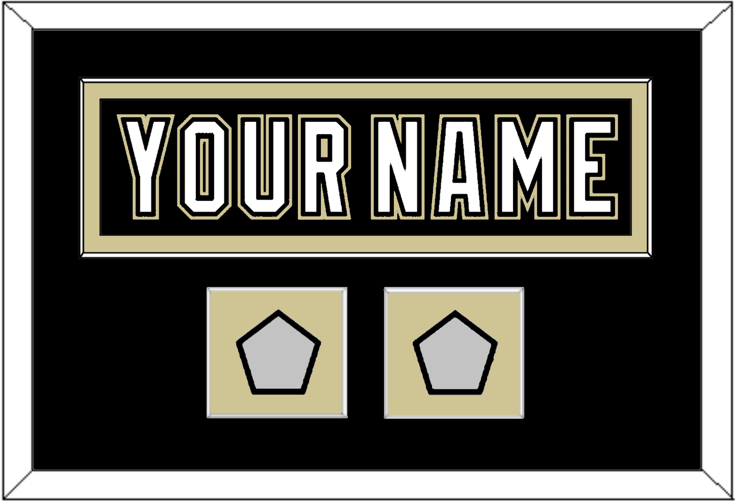 Pittsburgh Nameplate & 2 Stanley Cup Finals Patches - Home Black (2007-2016) - Essential Tier 2