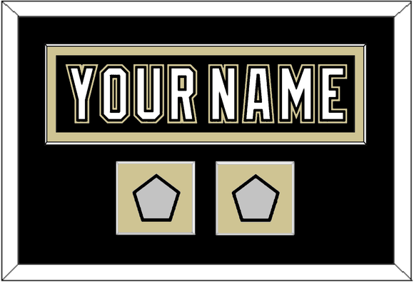 Pittsburgh Nameplate & 2 Stanley Cup Finals Patches - Home Black (2007-2016) - Single Mat 2