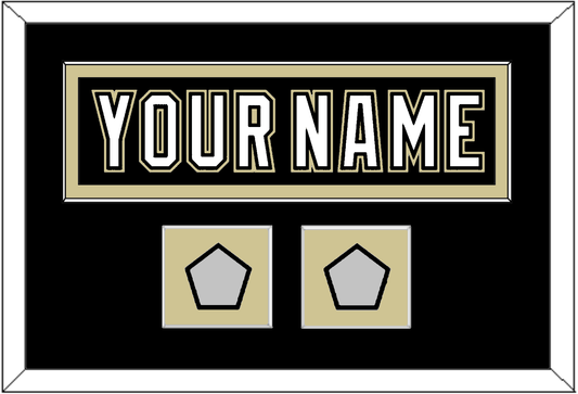 Pittsburgh Nameplate & 2 Stanley Cup Champions Patches - Home Black (2007-2016) - Essential Tier 2