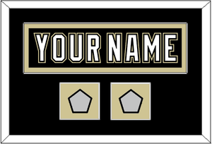 Pittsburgh Nameplate & 2 Stanley Cup Champions Patches - Home Black (2007-2016) - Single Mat 2