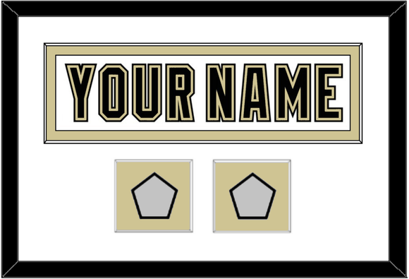 Pittsburgh Nameplate & 2 Stanley Cup Champions Patches - Road White (2007-2016) - Single Mat 1