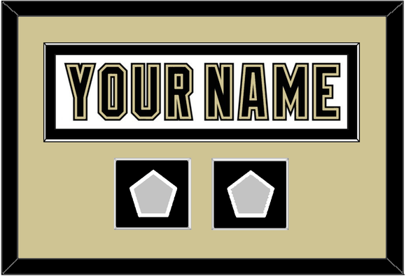 Pittsburgh Nameplate & 2 Stanley Cup Champions Patches - Road White (2007-2016) - Single Mat 2