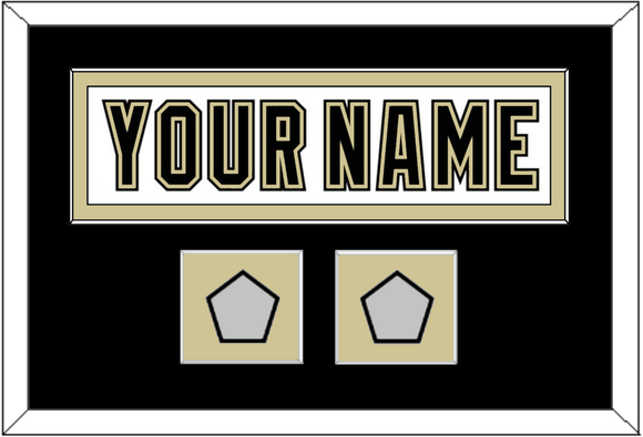 Pittsburgh Nameplate & 2 Stanley Cup Champions Patches - Road White (2007-2016) - Single Mat 3