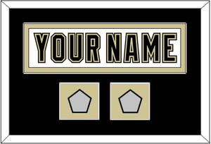 Pittsburgh Nameplate & 2 Stanley Cup Finals Patches - Road White (2007-2016) - Single Mat 3