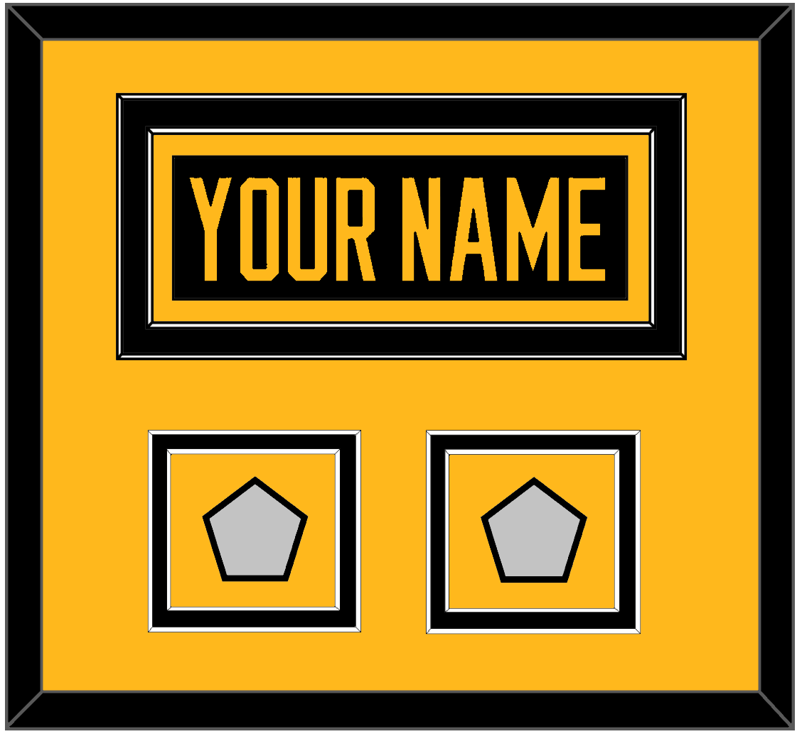Pittsburgh Nameplate & 2 Stanley Cup Champions Patches - Home Black - Signature Tier 2