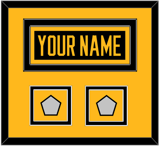 Pittsburgh Nameplate & 2 Stanley Cup Finals Patches - Road Black (1988-1992) - Signature Tier 2