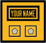 Pittsburgh Nameplate & 2 Stanley Cup Champions Patches - Road Black (1988-1992) - Double Mat 2