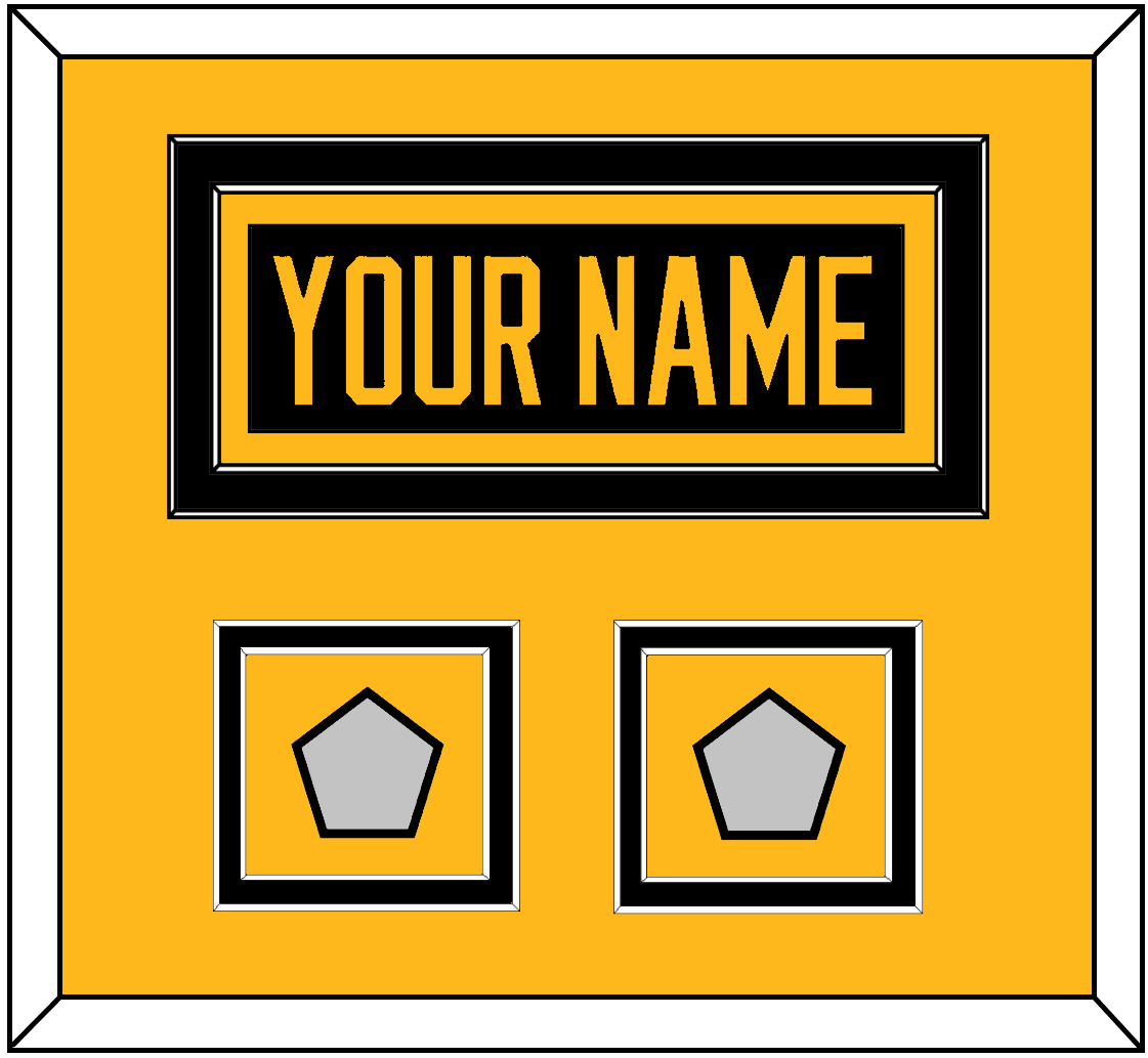 Pittsburgh Nameplate & 2 Stanley Cup Finals Patches - Road Black (1988-1992) - Signature Tier 2
