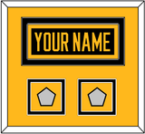 Pittsburgh Nameplate & 2 Stanley Cup Champions Patches - Road Black (1988-1992) - Double Mat 2