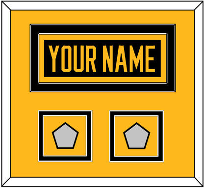 Pittsburgh Nameplate & 2 Stanley Cup Finals Patches - Home Black - Signature Tier 2