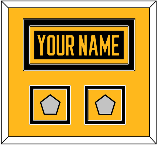 Pittsburgh Nameplate & 2 Stanley Cup Finals Patches - Home Black - Signature Tier 2