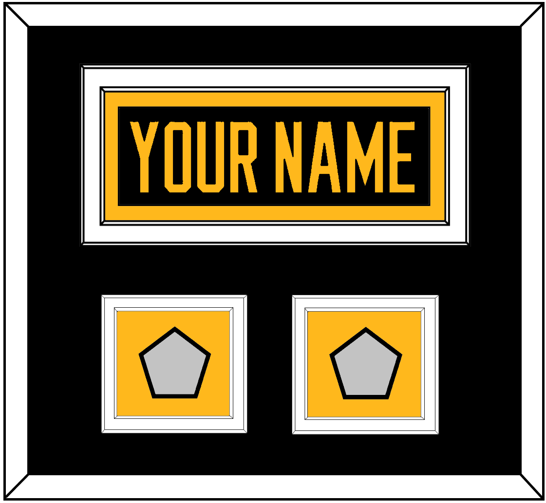Pittsburgh Nameplate & 2 Stanley Cup Champions Patches - Road Black (1988-1992) - Signature Tier 3