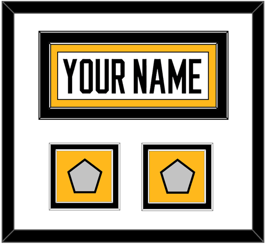 Pittsburgh Nameplate & 2 Stanley Cup Finals Patches - Road White - Signature Tier 1