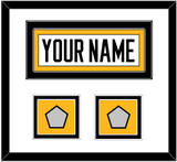 Pittsburgh Nameplate & 2 Stanley Cup Champions Patches - Road White - Double Mat 1