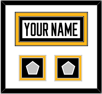 Pittsburgh Nameplate & 2 Stanley Cup Champions Patches - Home White (1988-1992) - Signature Tier 2
