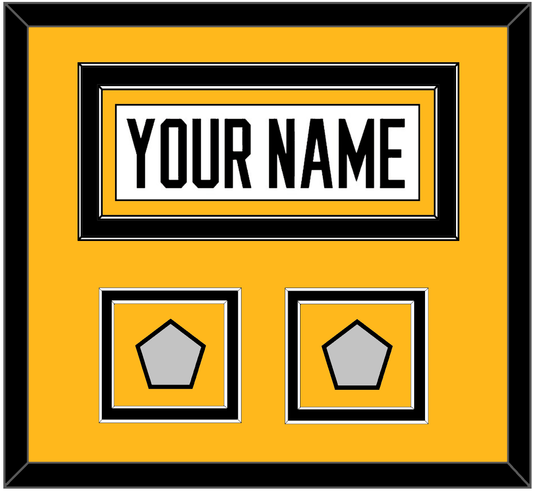 Pittsburgh Nameplate & 2 Stanley Cup Finals Patches - Home White (1988-1992) - Signature Tier 3