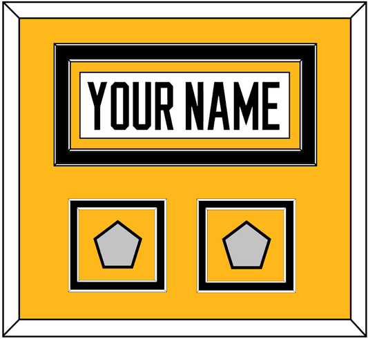 Pittsburgh Nameplate & 2 Stanley Cup Finals Patches - Home White (1988-1992) - Signature Tier 3