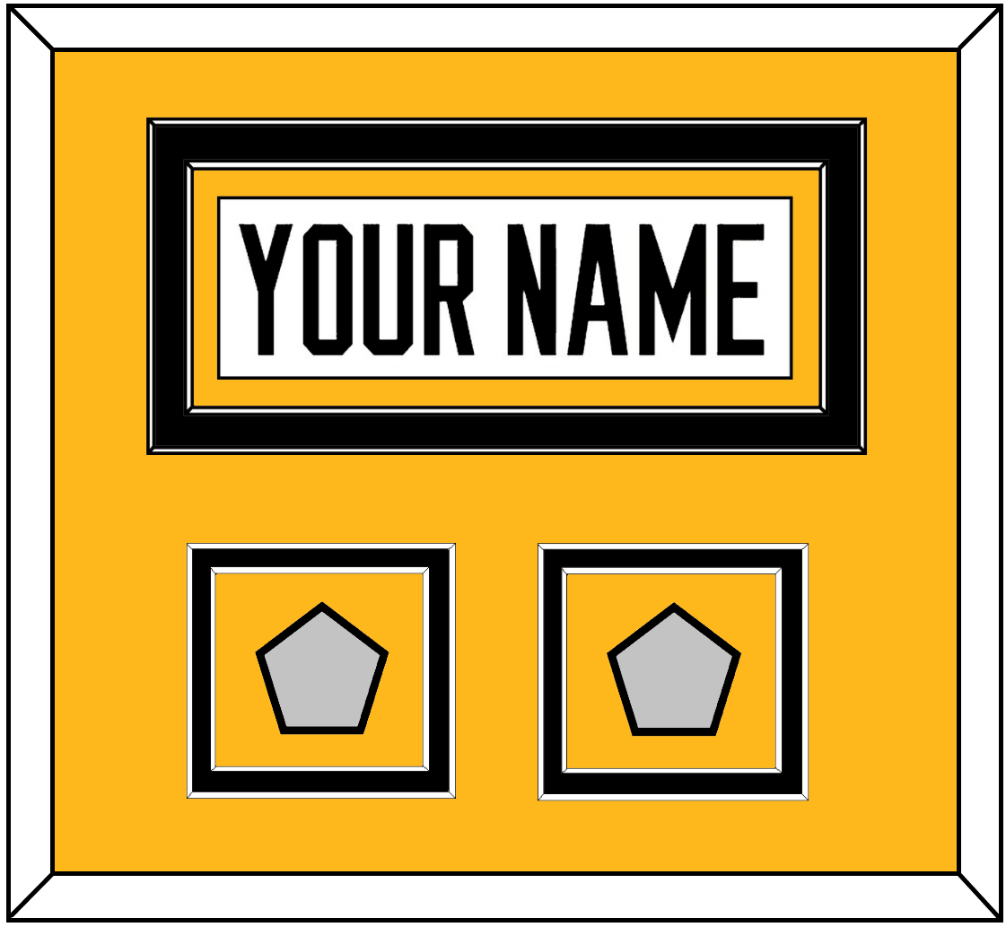 Pittsburgh Nameplate & 2 Stanley Cup Champions Patches - Home White (1988-1992) - Signature Tier 3