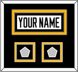 Pittsburgh Nameplate & 2 Stanley Cup Champions Patches - Road White - Double Mat 4