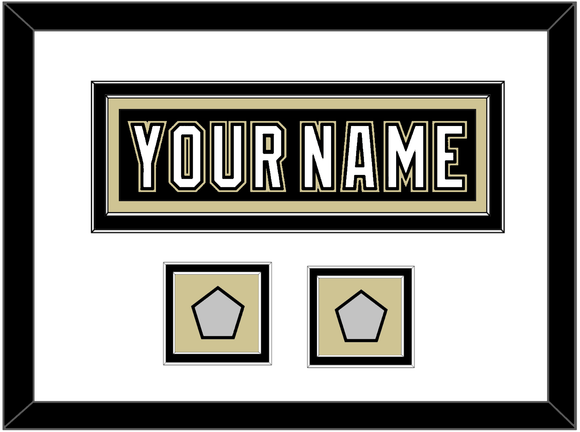 Pittsburgh Nameplate & 2 Stanley Cup Finals Patches - Home Black (2007-2016) - Double Mat 1