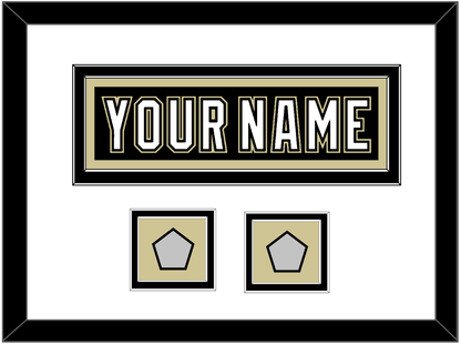 Pittsburgh Nameplate & 2 Stanley Cup Champions Patches - Home Black (2007-2016) - Signature Tier 1