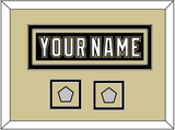 Pittsburgh Nameplate & 2 Stanley Cup Champions Patches - Home Black (2007-2016) - Double Mat 2