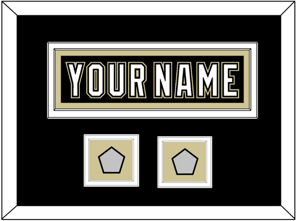 Pittsburgh Nameplate & 2 Stanley Cup Finals Patches - Home Black (2007-2016) - Double Mat 3