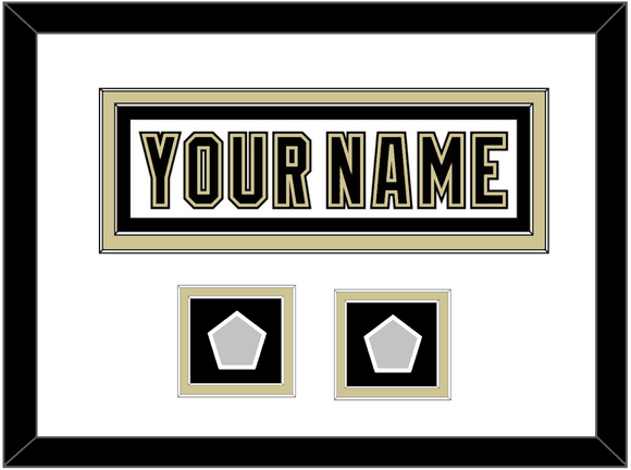 Pittsburgh Nameplate & 2 Stanley Cup Finals Patches - Road White (2007-2016) - Double Mat 1