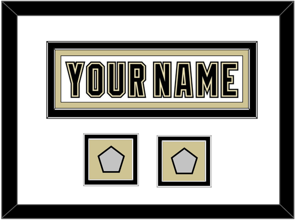 Pittsburgh Nameplate & 2 Stanley Cup Champions Patches - Road White (2007-2016) - Double Mat 2