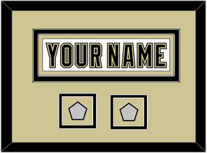 Pittsburgh Nameplate & 2 Stanley Cup Finals Patches - Road White (2007-2016) - Double Mat 3