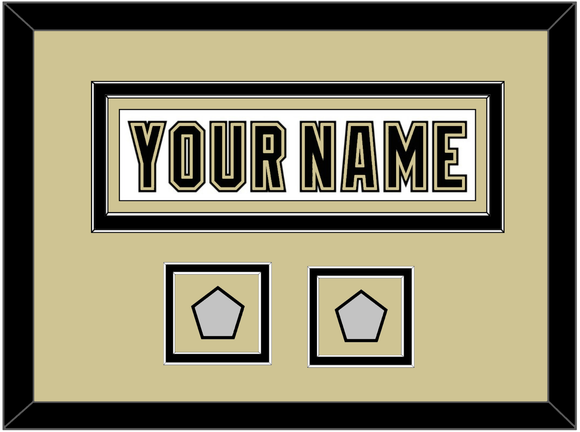 Pittsburgh Nameplate & 2 Stanley Cup Champions Patches - Road White (2007-2016) - Double Mat 3