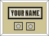 Pittsburgh Nameplate & 2 Stanley Cup Finals Patches - Road White (2007-2016) - Double Mat 3