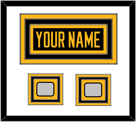 Pittsburgh Nameplate & 2 Stanley Cup Finals Patches - Home Black - Premier Tier 1