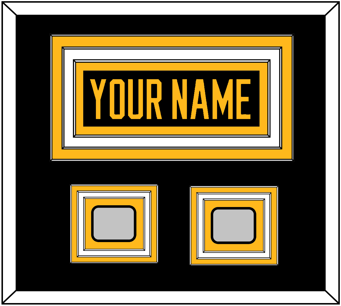 Pittsburgh Nameplate & 2 Stanley Cup Champions Patches - Road Black (1988-1992) - Premier Tier 2