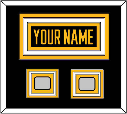 Pittsburgh Nameplate & 2 Stanley Cup Champions Patches - Home Black - Premier Tier 2