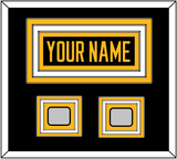 Pittsburgh Nameplate & 2 Stanley Cup Finals Patches - Road Black (1988-1992) - Triple Mat 2