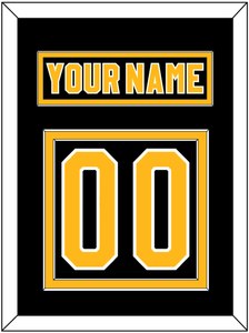 Pittsburgh Nameplate & Number (Back) - Road Black (1980-1981) - Double Mat 2