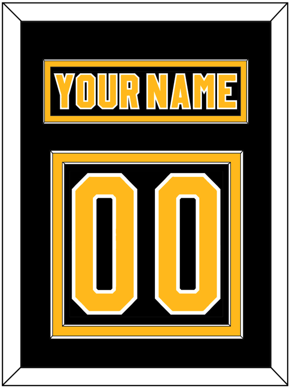 Pittsburgh Nameplate & Number (Back) - Road Black (1980-1981) - Double Mat 2