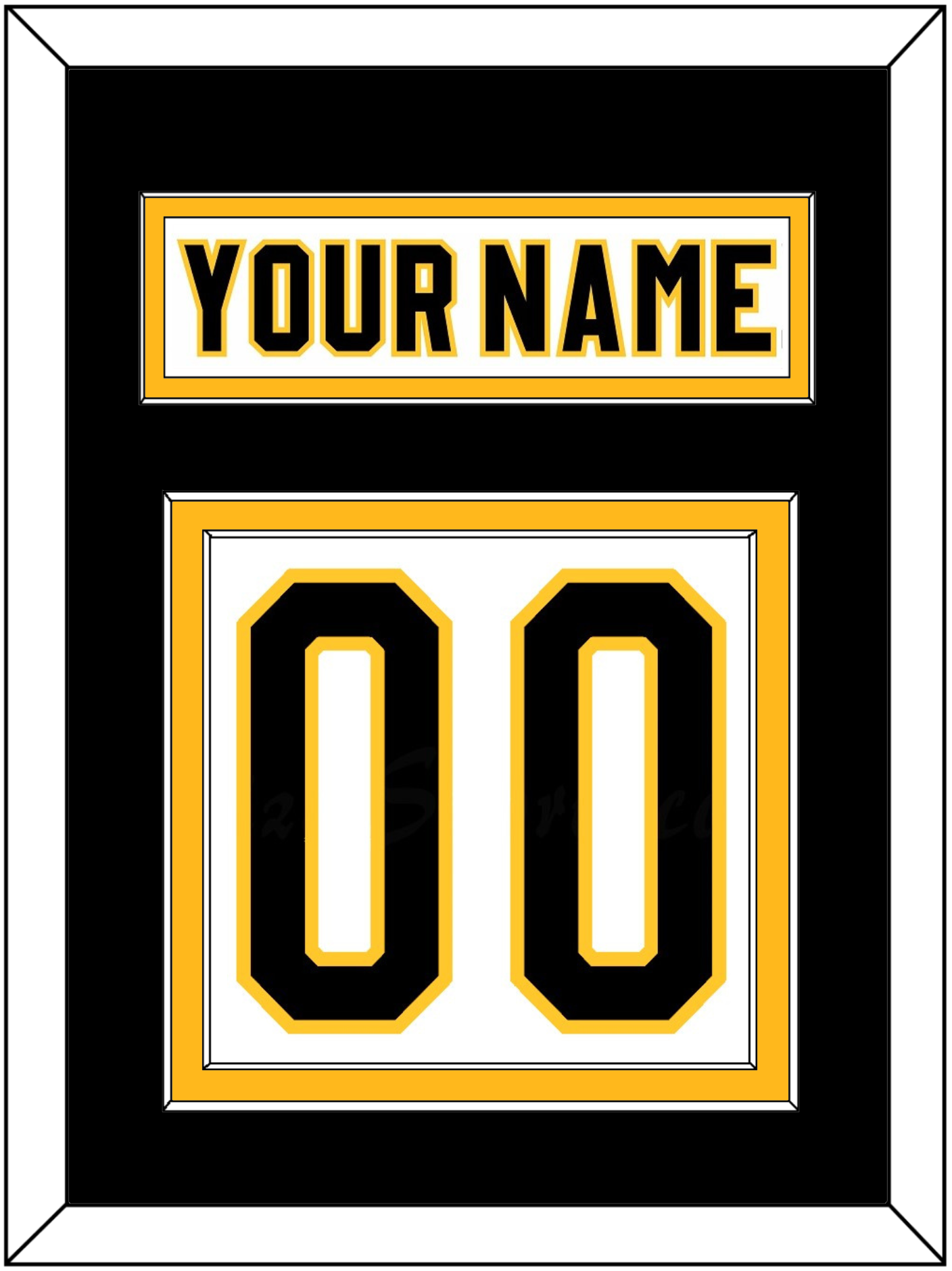 Pittsburgh Nameplate & Number (Back) - Home White (1980-1981) - Signature Tier 2
