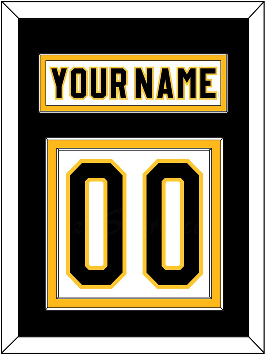 Pittsburgh Nameplate & Number (Back) - Home White (1980-1981) - Signature Tier 2