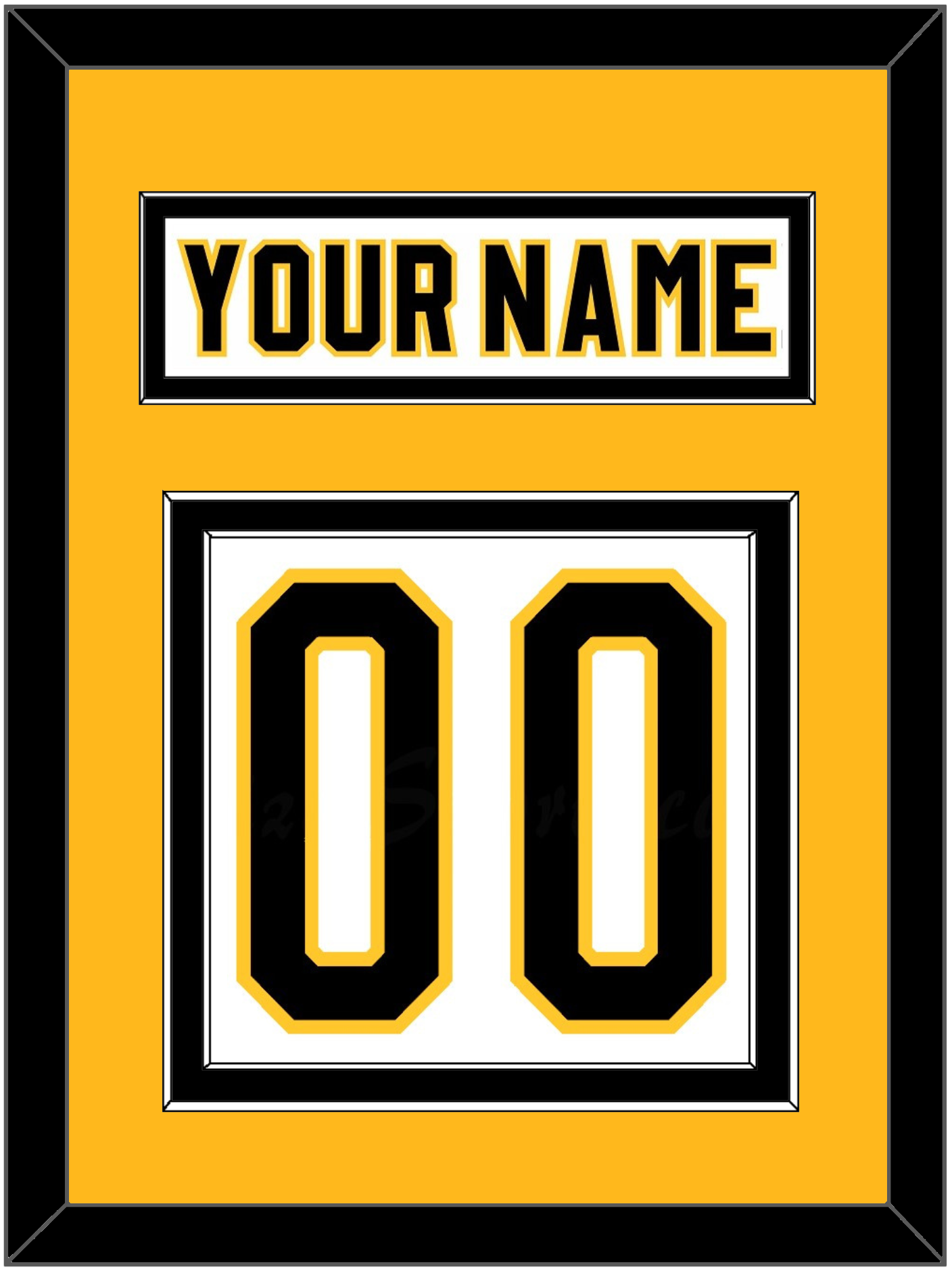 Pittsburgh Nameplate & Number (Back) - Home White (1980-1981) - Signature Tier 3