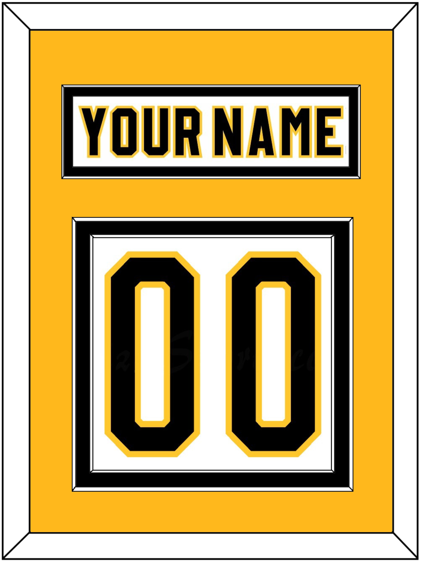 Pittsburgh Nameplate & Number (Back) - Home White (1980-1981) - Signature Tier 3