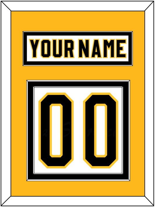 Pittsburgh Nameplate & Number (Back) - Home White (1980-1981) - Signature Tier 3