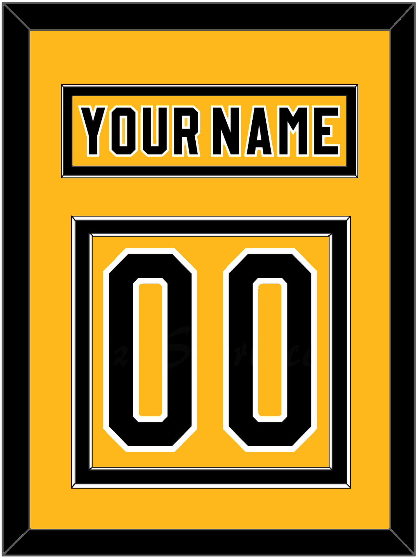 Pittsburgh Nameplate & Number (Back) - Alternate Gold (1980-1981) - Signature Tier 2