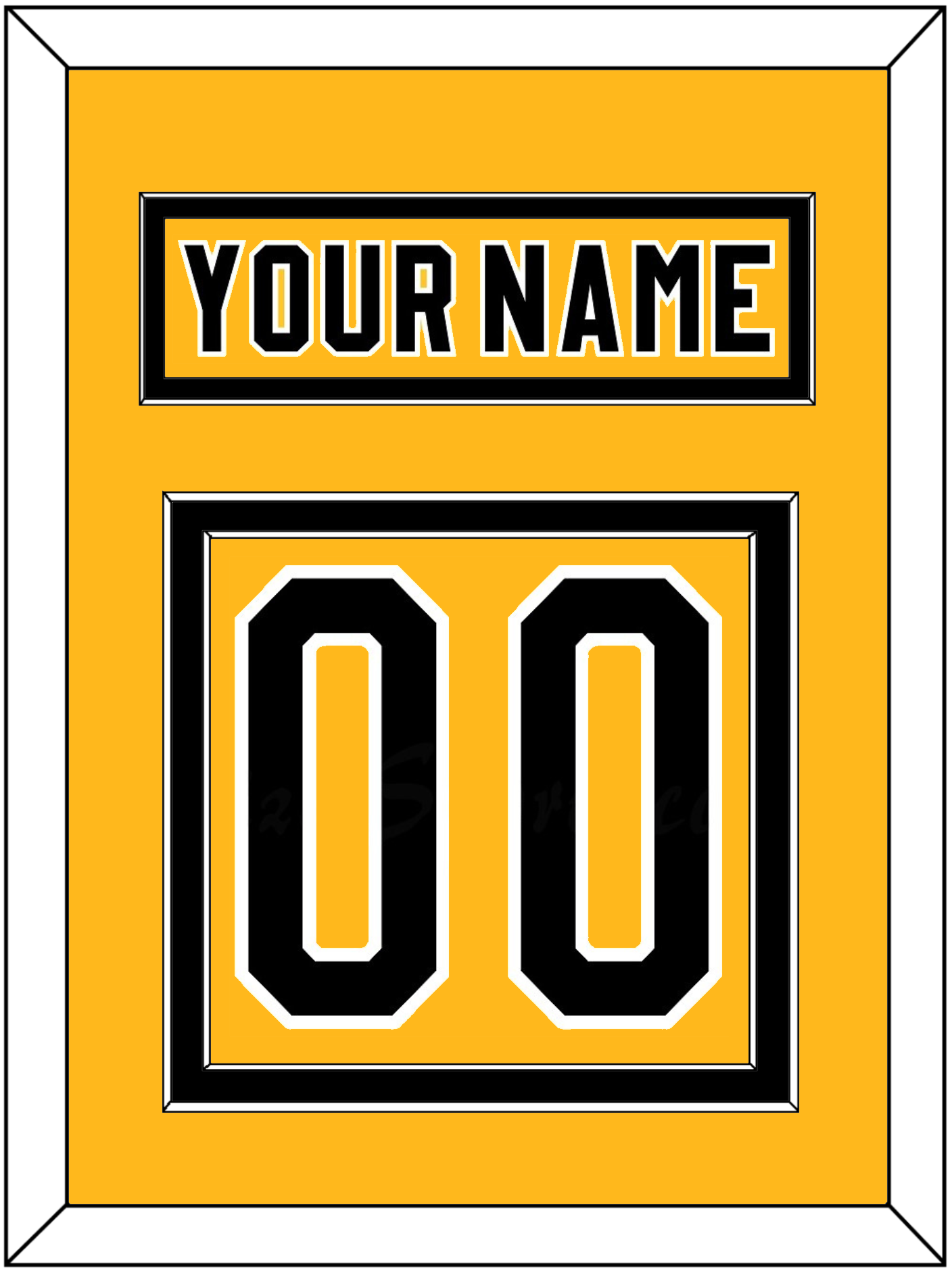 Pittsburgh Nameplate & Number (Back) - Alternate Gold (1980-1981) - Signature Tier 2