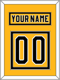 Pittsburgh Nameplate & Number (Back) - Alternate Gold (1980-1981) - Double Mat 2